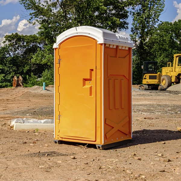 how often are the portable restrooms cleaned and serviced during a rental period in Plumerville